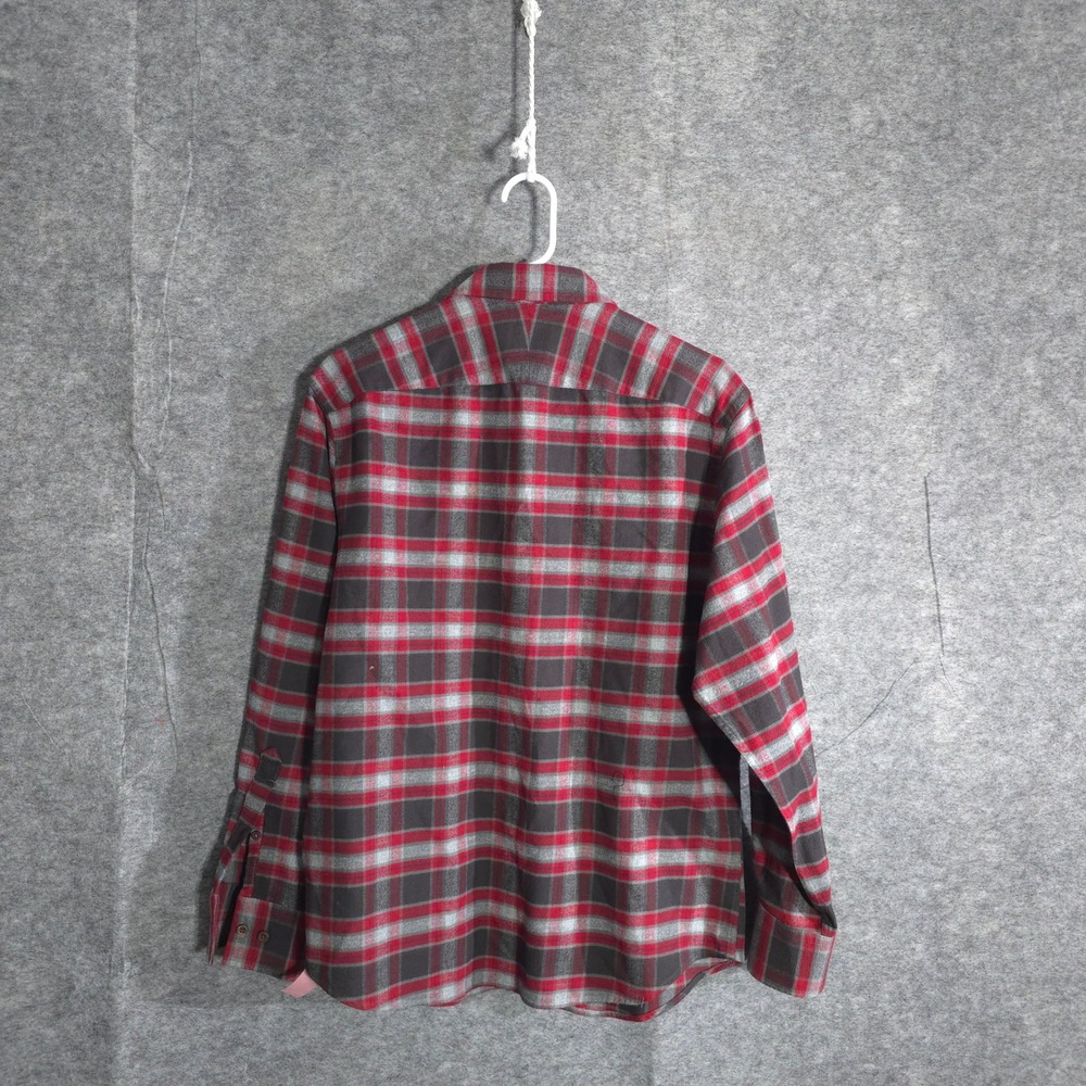 UNTUCKit Manning Shirt Mens Medium Grey Red Plaid Flannel Regular Fit 30446 Dual - Picture 2 of 8